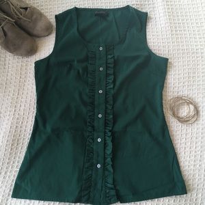 LAST CHANCE! Banana Republic Ruffle Top Emerald